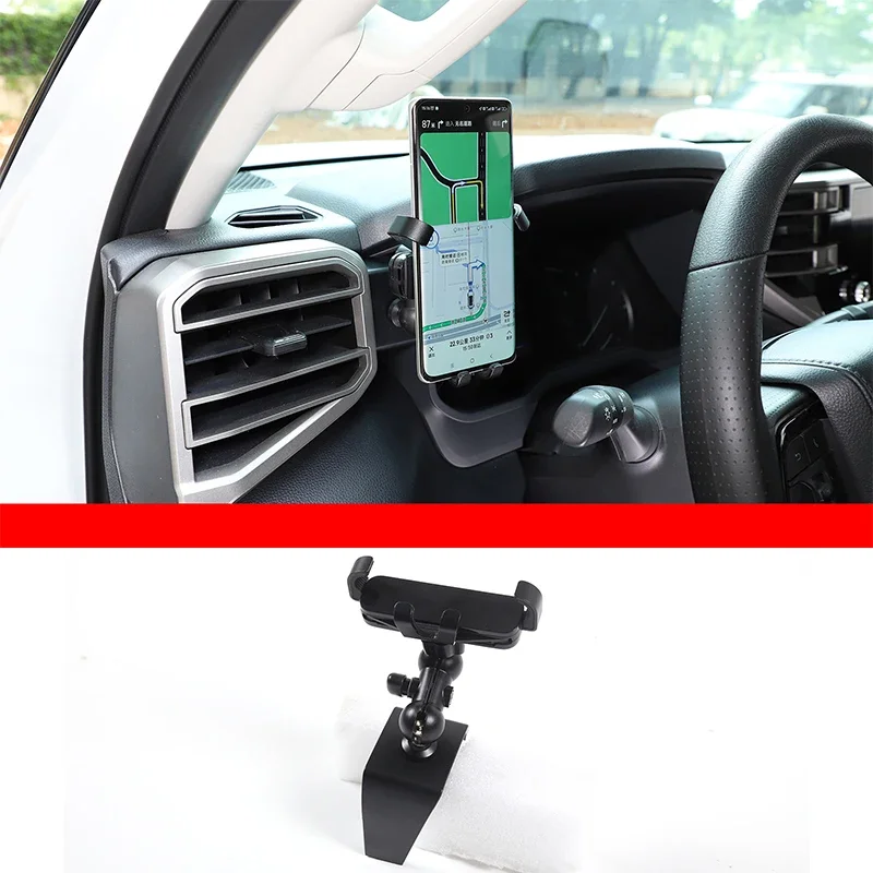 

For Toyota Tundra Sequoia 2022-2023 Aluminum Alloy Car Center Control Dashboard Mobile Phone Holder Car Accessories