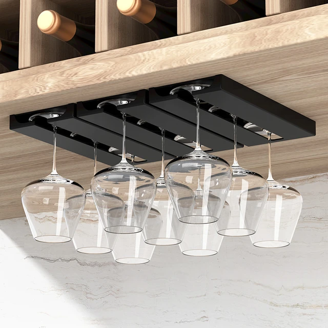 Kitchen Under Cabinet Free Punching Holder Wine Glass Rack Multi function Classification Stemware Glass Cup Hanging Holder AliExpress 15