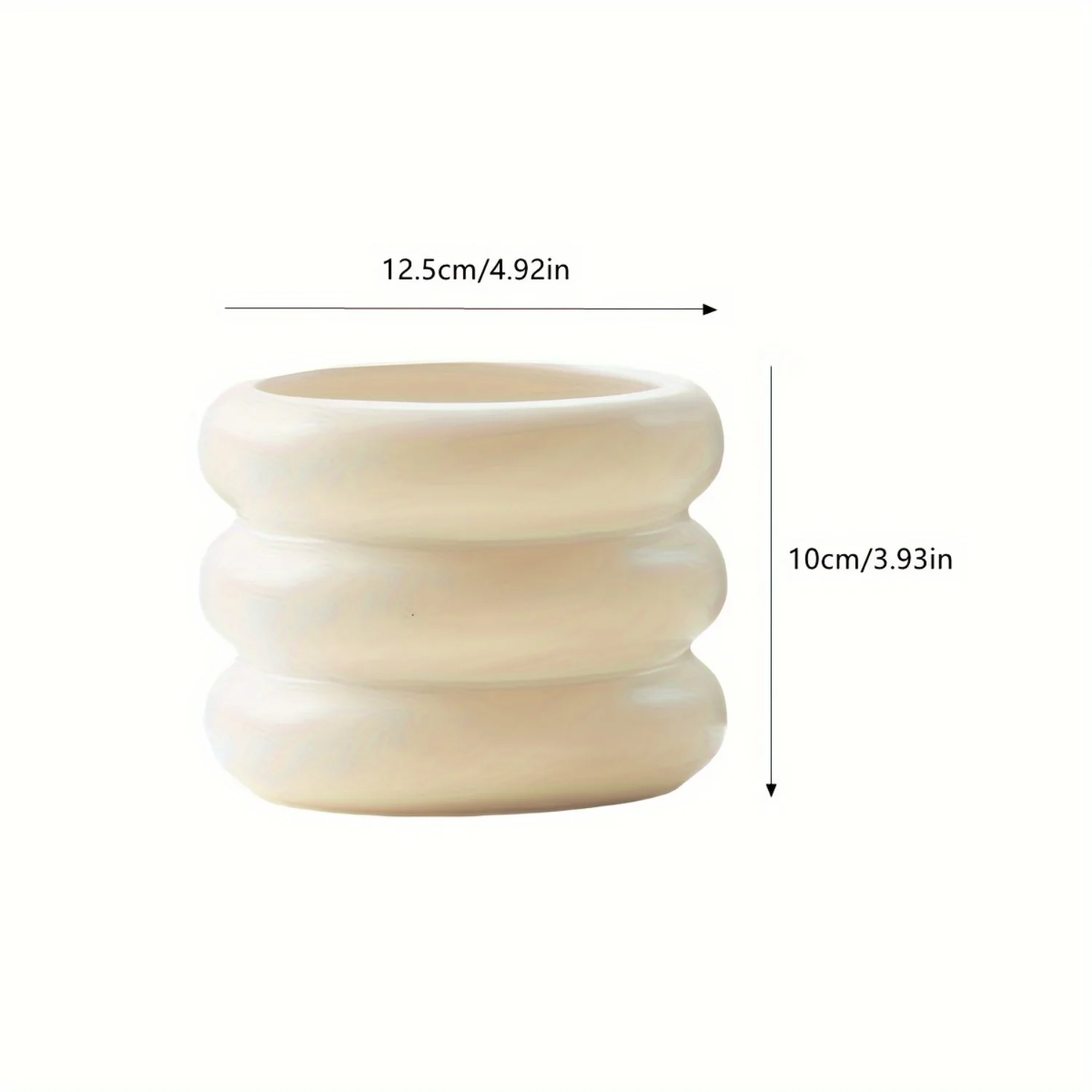 1pc, White Ceramic Pot, Pot, Succulent Plant Pot, Cactus Pot, Planter Container With Drainage Hole