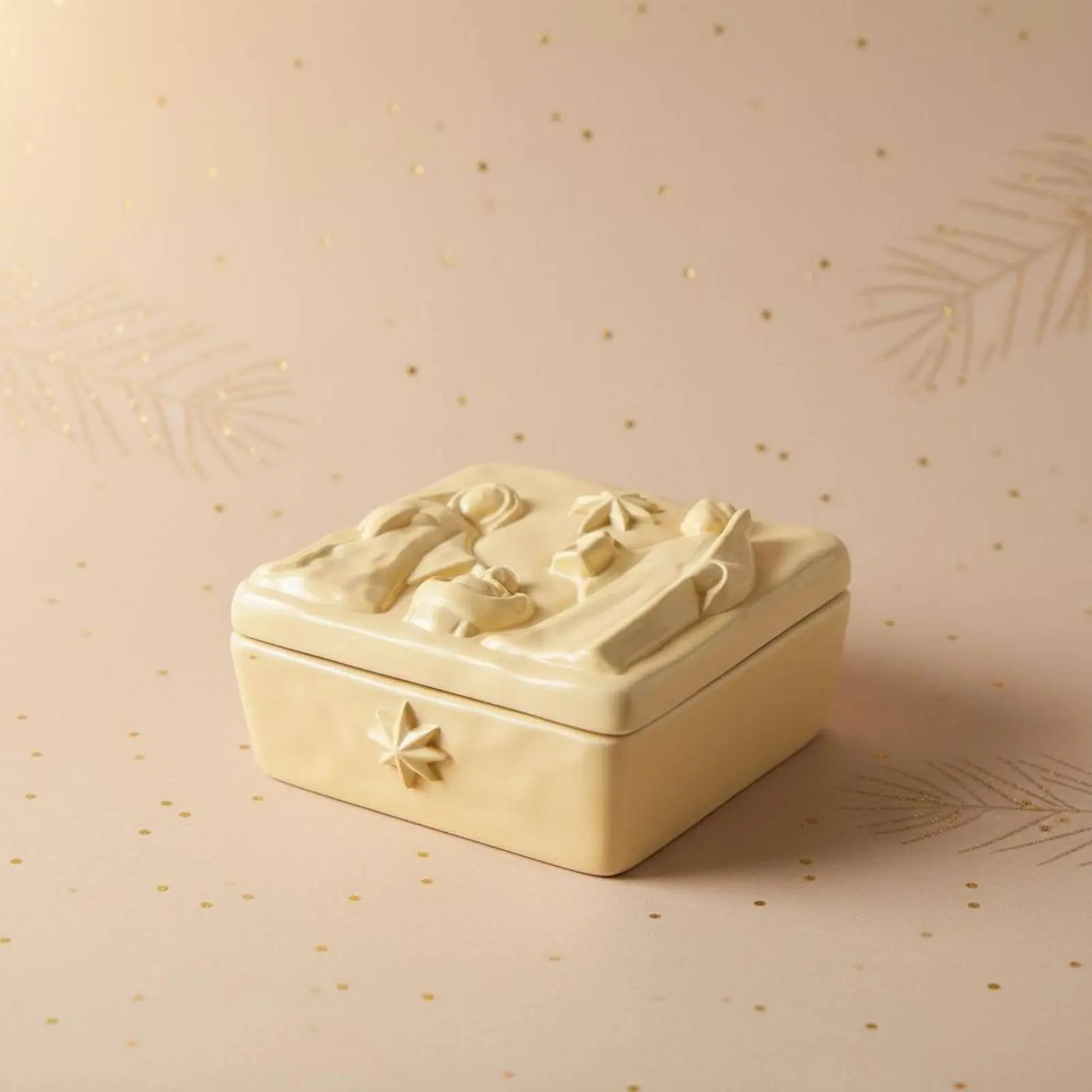 Christmas Resin Box Dual Use Embossed Christmas Box Artisanal Look Water Resistant