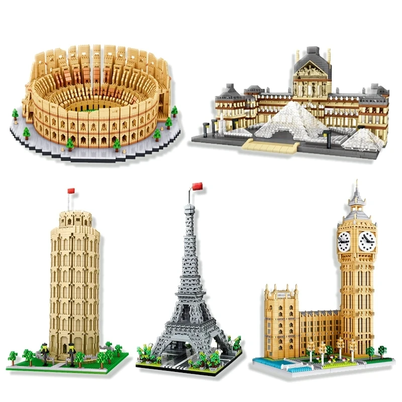 

3585pcs World Architecture Model Building Blocks Paris Eiffel Tower Diamond Micro Construction Bricks Diy Toys For Children Gift