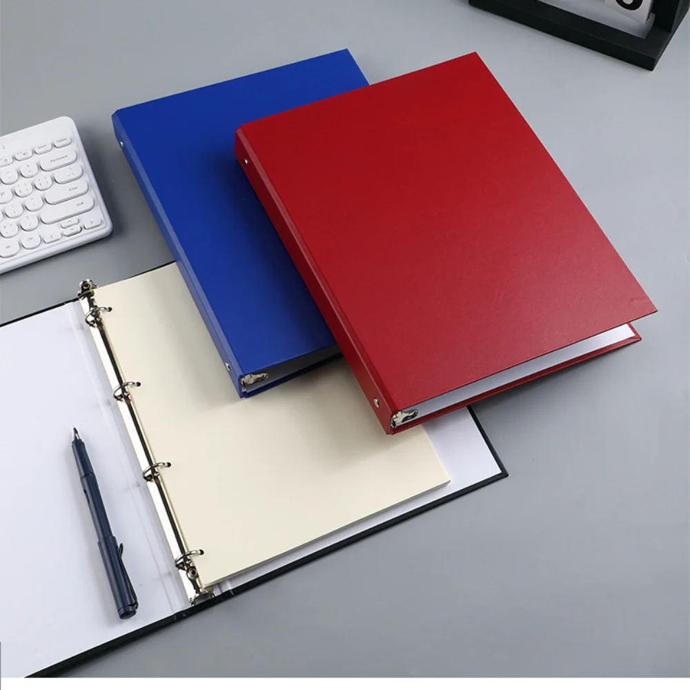Heavy-Duty 4 Ring Binder,A4 Binder Cover Durable Binding Hard Cover Protector Shell Binder Cover for Journal Notebook Inserted