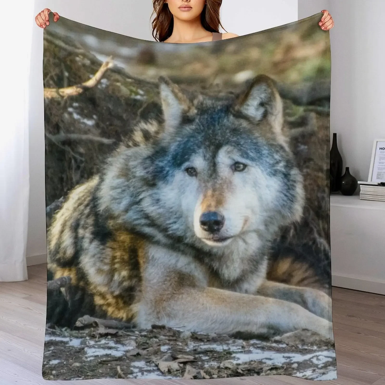 Lone Wolf Throw Blanket Soft Warm Blanket Gift for Grandparents