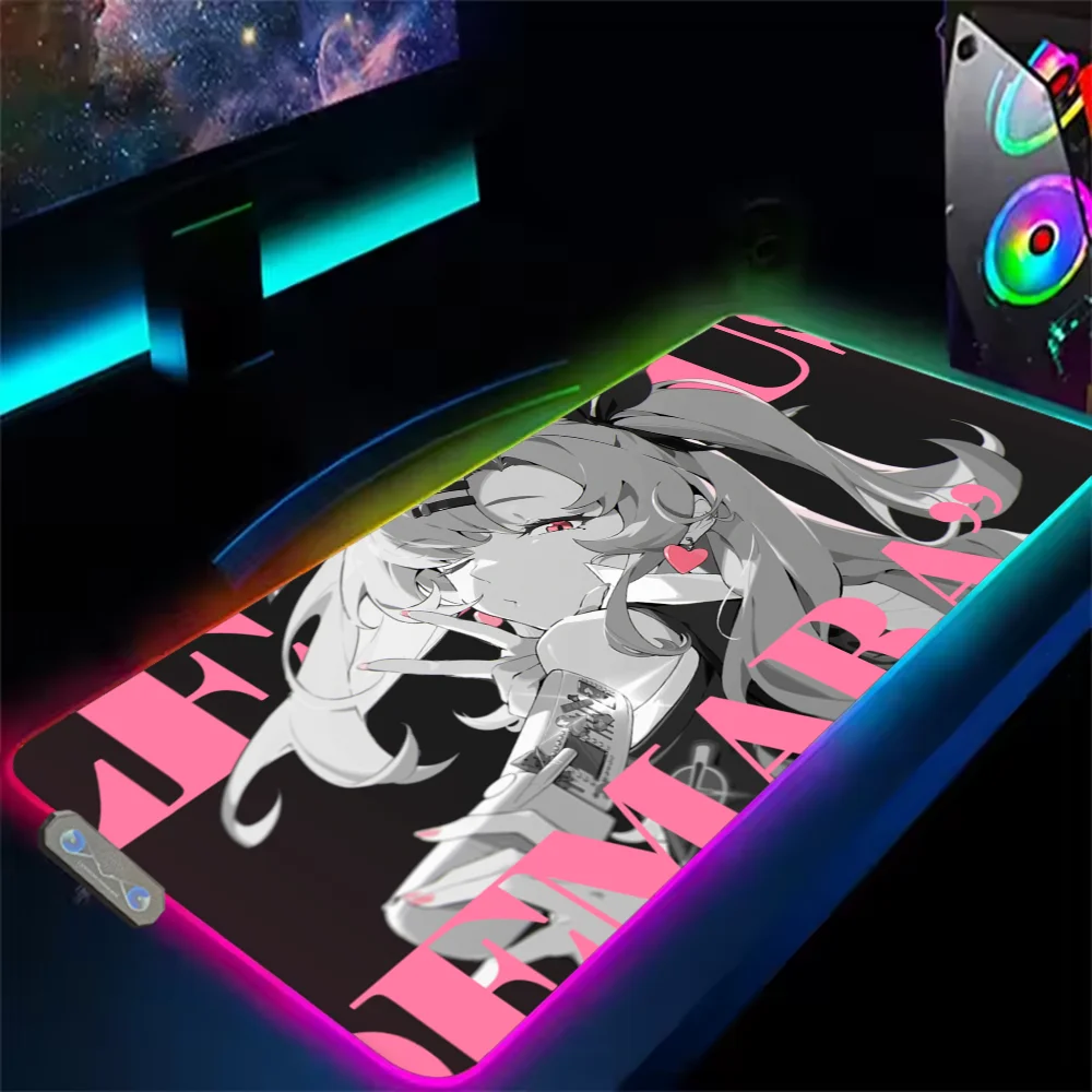 Zenless Zone Zero ZZZ Lycaon Ellen S Mouse Pad RGB LED Light Non-Slip Rubber Base Waterproof Office PC Home Best Price Desk-Mat