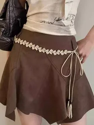Bohemian Retro Folk Style Waist Chain Female Korean Version Of The New Dress With High-Grade Belt With White Waist Rope