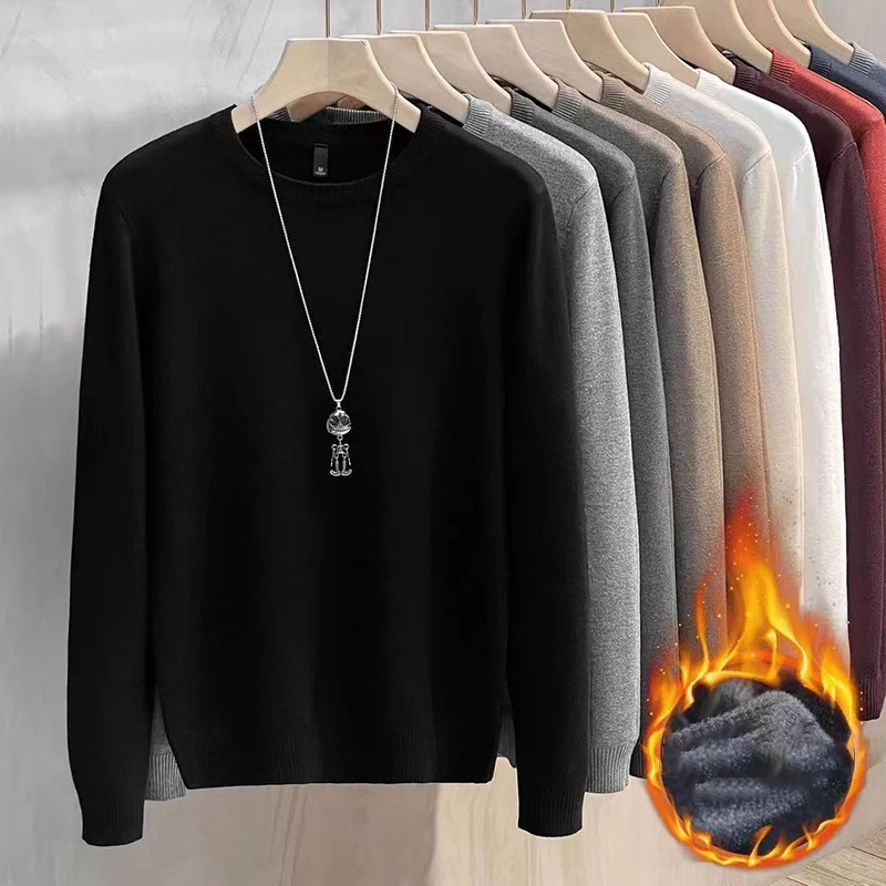 

Новый легкий верблюжий синий, серый, черный свитер, мужской вязаный пуловер с длинными рукавами, осенне-зимний теплый классический свитер