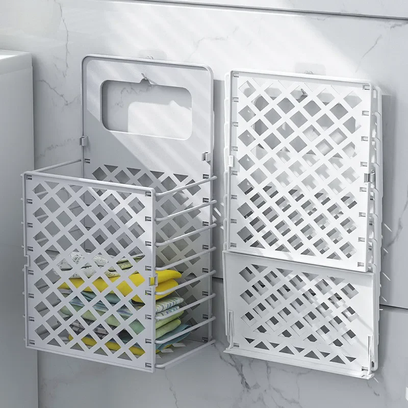 

Большая складная настенная корзина для грязного белья, корзина для дома и ванной, корзина для хранения одежды, пластиковая ажурная корзина