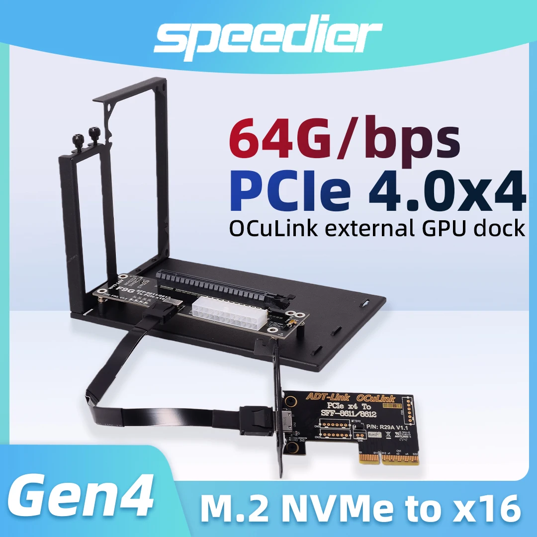 OCuLink eGPU Dock PCIe 5.0 x4 128Gbps Laptop External Graphics Card GPU Expansion Adapter For NUC ITX STX Notebook PC High Speed