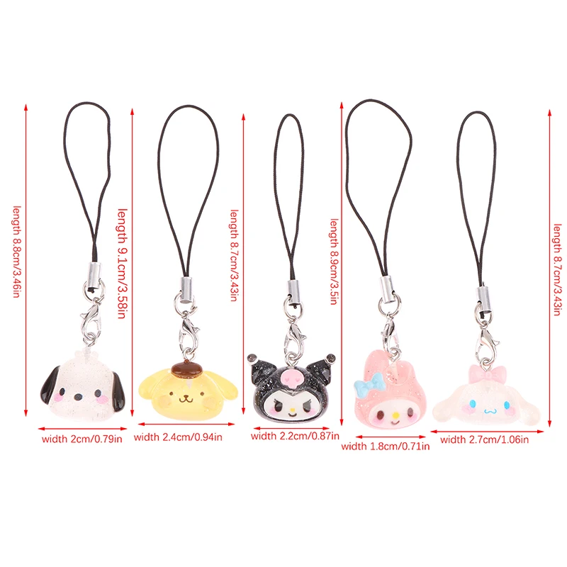 Sanrio Kuromi-cordón My Melody Cinnamoroll, funda para teléfono IPhone, mochila, muñecas, colgante, juguete, regalos para niñas