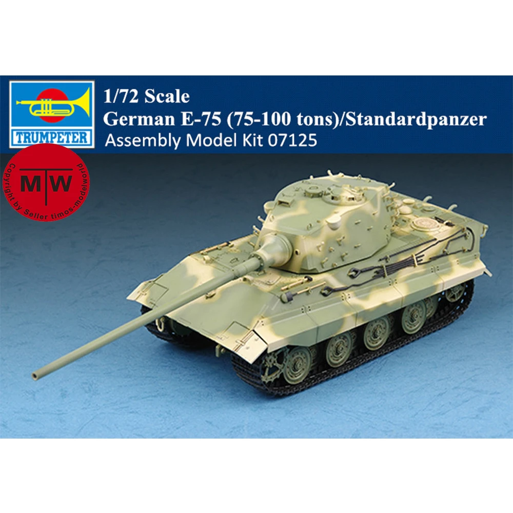 

Trumpeter 07125 1/72 Scale German E-75 (75-100 tons)/Standardpanzer Military Plastic Tank Assembly Model Kits