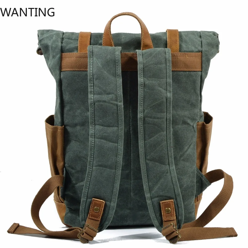 جديد مشمع حقيبة من القماش للرجال حقيبة مدرسية كمبيوتر محمول حقيبة ظهر كلاسيكية المرأة حقيبة الظهر الذكور على ظهره Mochila الأنثوية 2020 #4