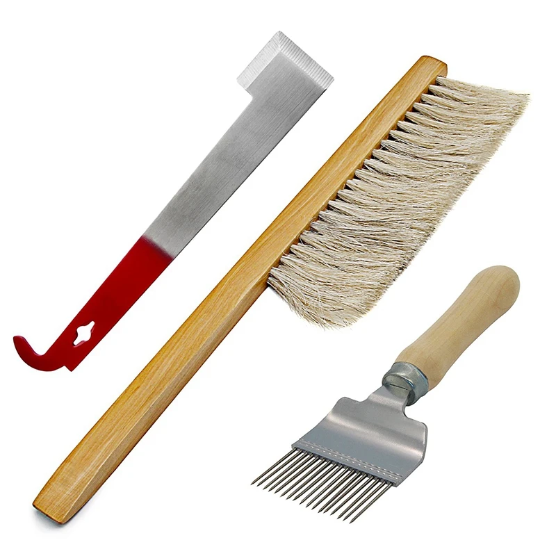 Hive Tool Bee Brush Comb Wax Scratcher Extracting Fork Food Grade Plastic Honey Extractor Honey Tap Tool Beekeeping Equipment To