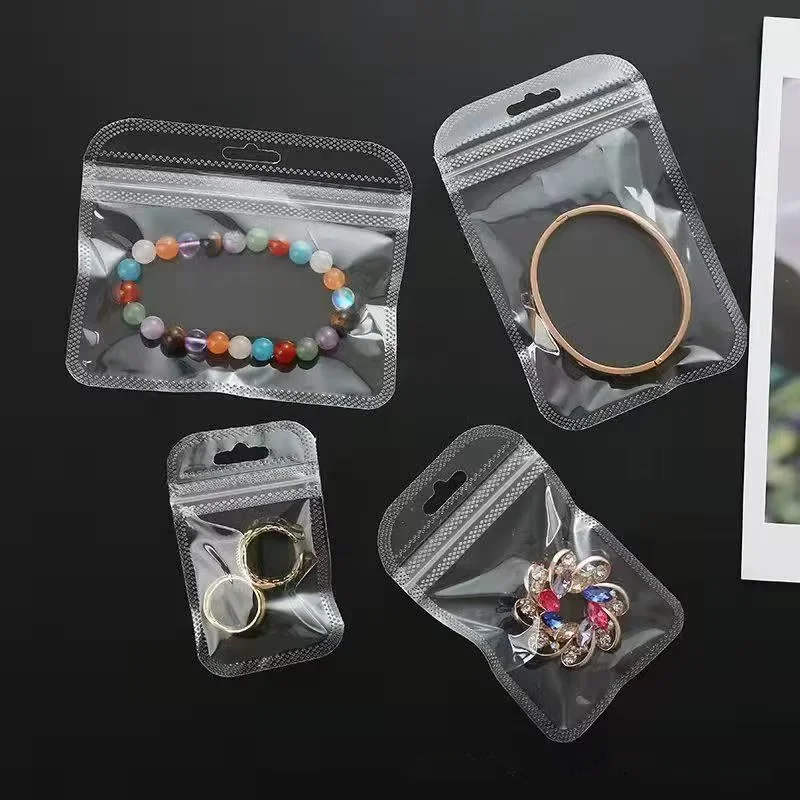 50/100 Pieces Of High-definition Zippered Self-sealing Bag Rounded Corners Transparent PP Bag Anti-oxidation Packaging Storage