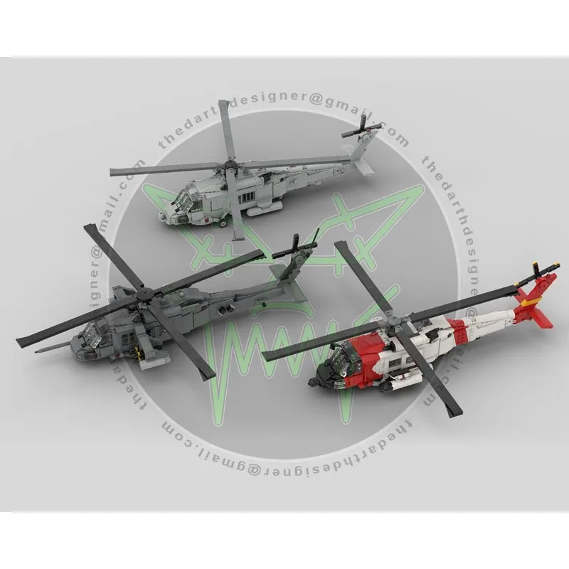 MOC-229660New Militare 1:35 Elicottero Building Blocks Modello 1084 PartsMOC Creativo Ragazzi Bambini Compleanno Building Blocks Giocattolo Regali