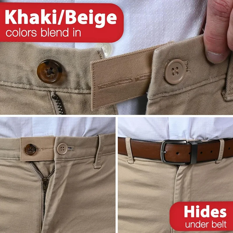 Extensor de botão para calças cintura, Jeans Extender, durável, vários estilos, homens e mulheres, 6 peças