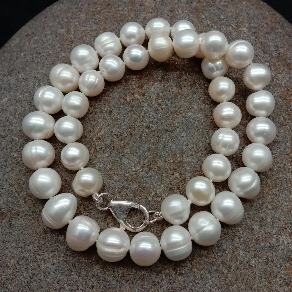 Cultured White Potato Pearl 10-11mm Necklace