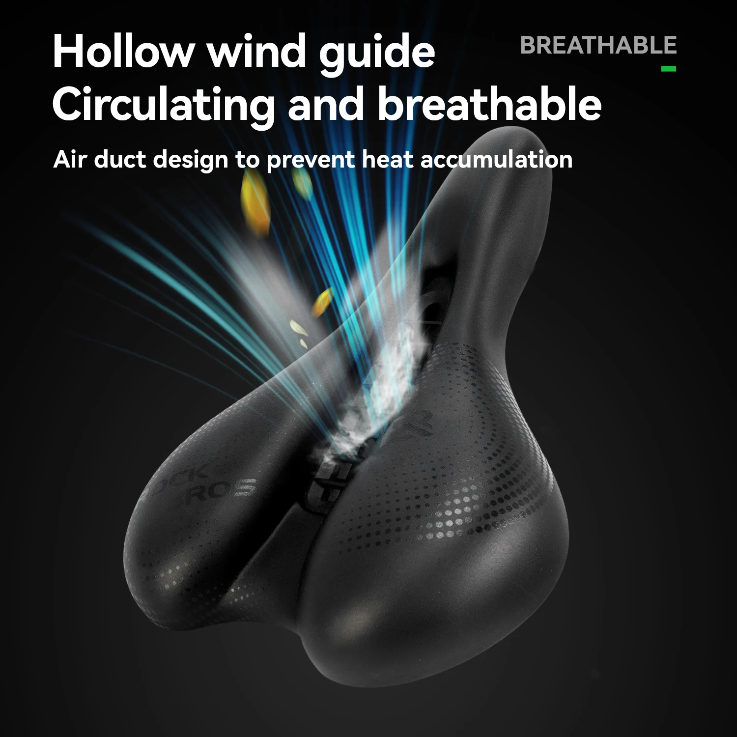 

ROCKBROS Bicycle Saddle Shockproof Cushion PU Leather Streamlined Design Bow-shaped seat Bow Sports Comfort Cushion Bike Saddle