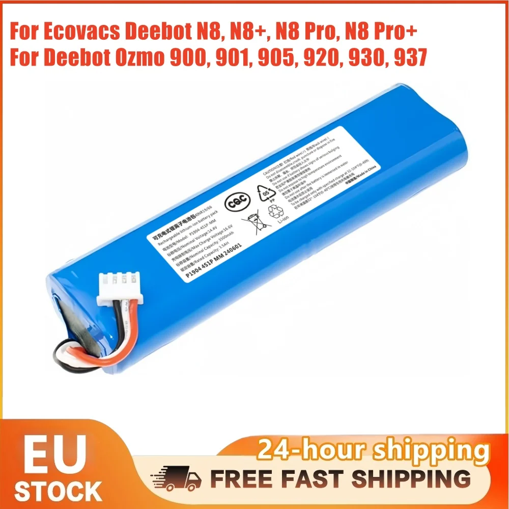 Batteria di ricambio agli ioni di litio da 14,4 V per Ecovacs Deebot N8, N8+, N8 Pro, N8 Pro+, N5 Home, batteria per Deebot Ozmo 900, 901, 905, 920, 930, 937, batteria di ricambio per aspirapolvere.
