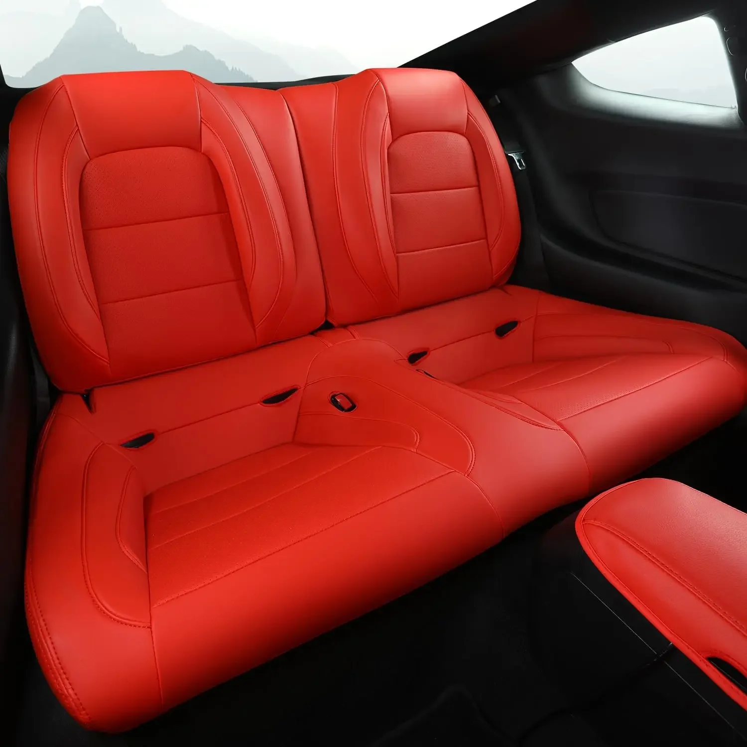Maßgefertigter Spezial-Autositzbezug für Ford Mustang Coupe Hardtop 2015 bis 2024, Leder-Autositzschutzbezug, Autozubehör – Detail 2