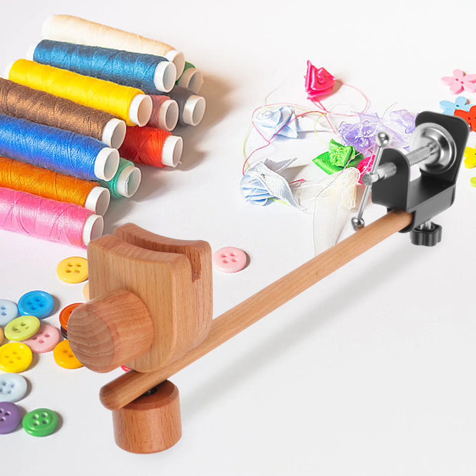 

Adjustable Embroidery Worktable with Clamp for Hoop DIY Stitching Craft Wooden Needlework Stand Cross Stitch Accessories