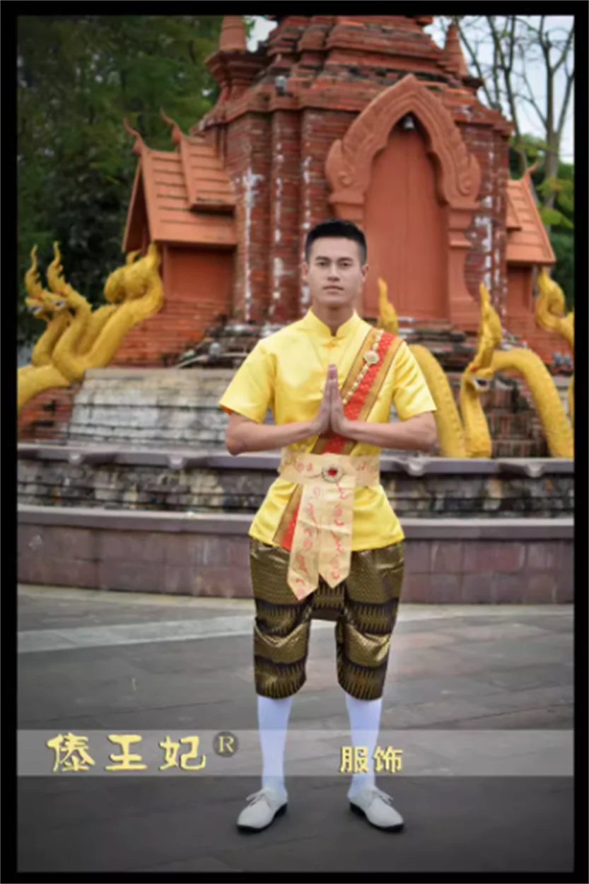 

Thai Traditional Style Dai Water Splashing Festival Dress up Men's Short Sleeves Spring/Summer Collection