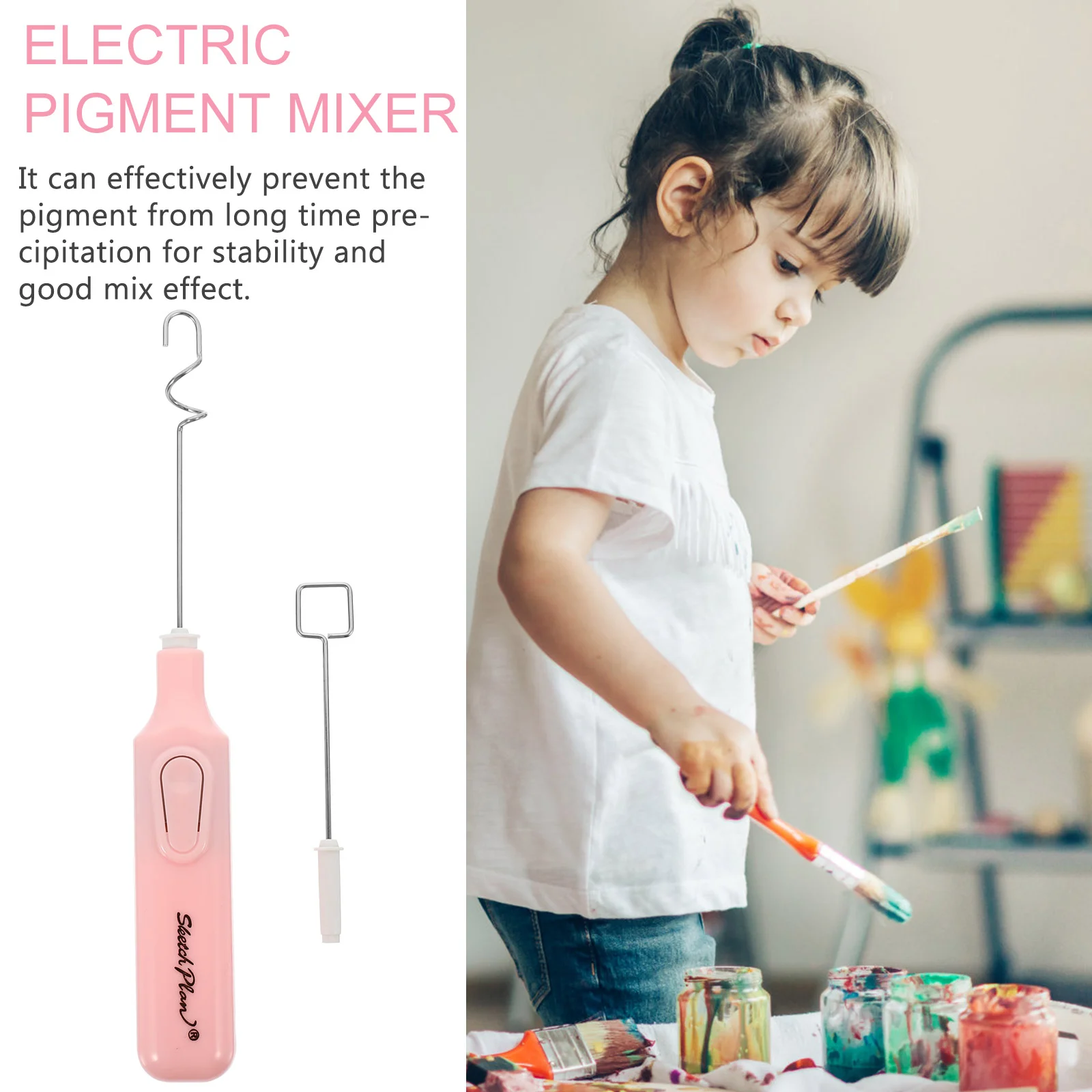 Gouache Paint Mixing Ink Cup Holder Electric Pigment Agitator Mixer Toning Color Tool Plastic -free