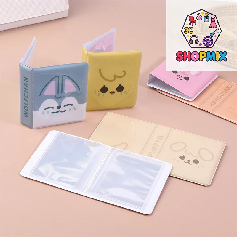 Álbum de Fotos de Animales de Dibujos Animados de 3 Pulgadas, Álbum Pequeño para Guardar Tarjetas, Álbum para Fotos de Ídolos, Carpeta para Tarjetas Kpop, Libro para Tarjetas