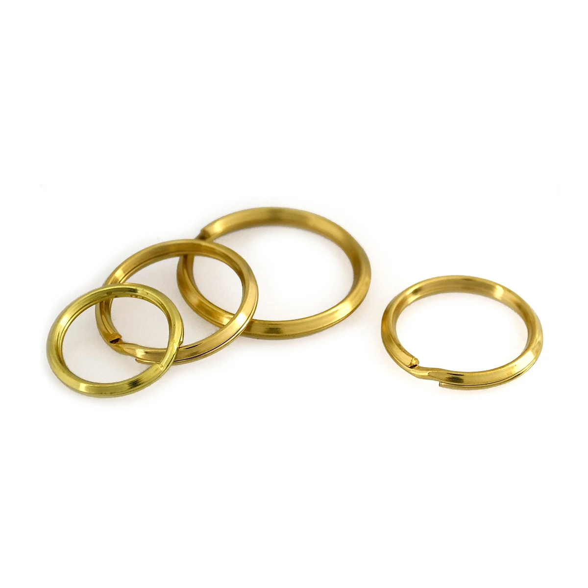 5pcs anelli spaccati in ottone massiccio doppio anello portachiavi 20/25/30mm portachiavi portachiavi borsa gancio connettore Hardware artigianale