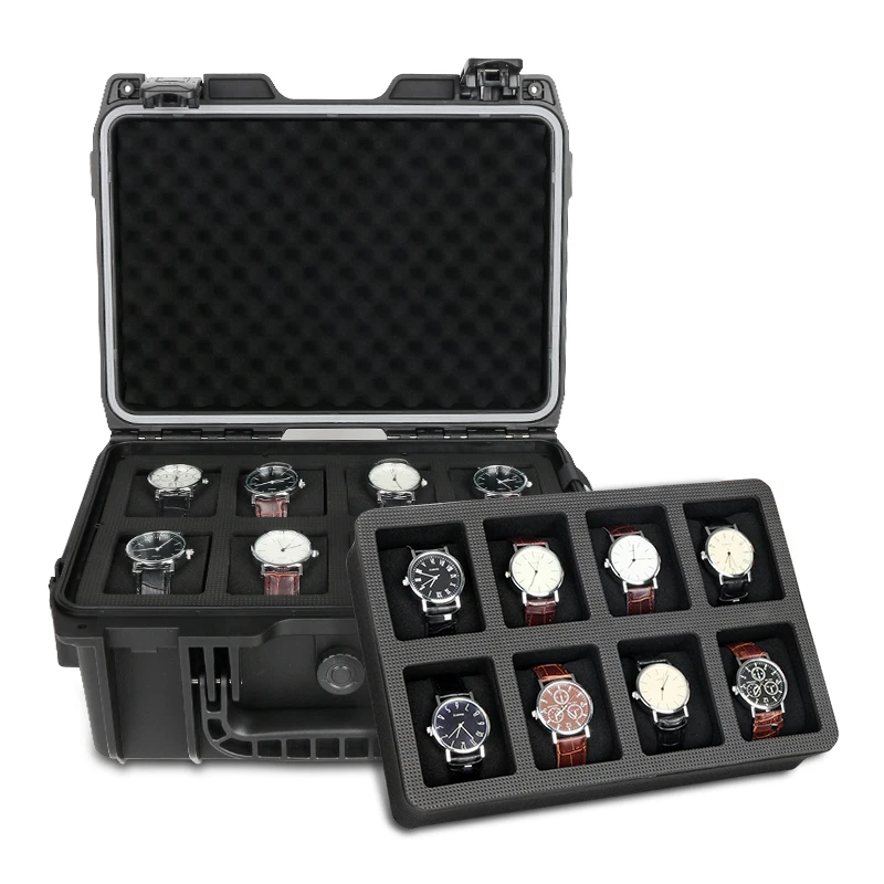 16 Slot 2-Layer Watch Storage Box Waterproof Jewelry Display Storage Case Anti-drop Watch Suitcase Hi-Density Sponge Pillow