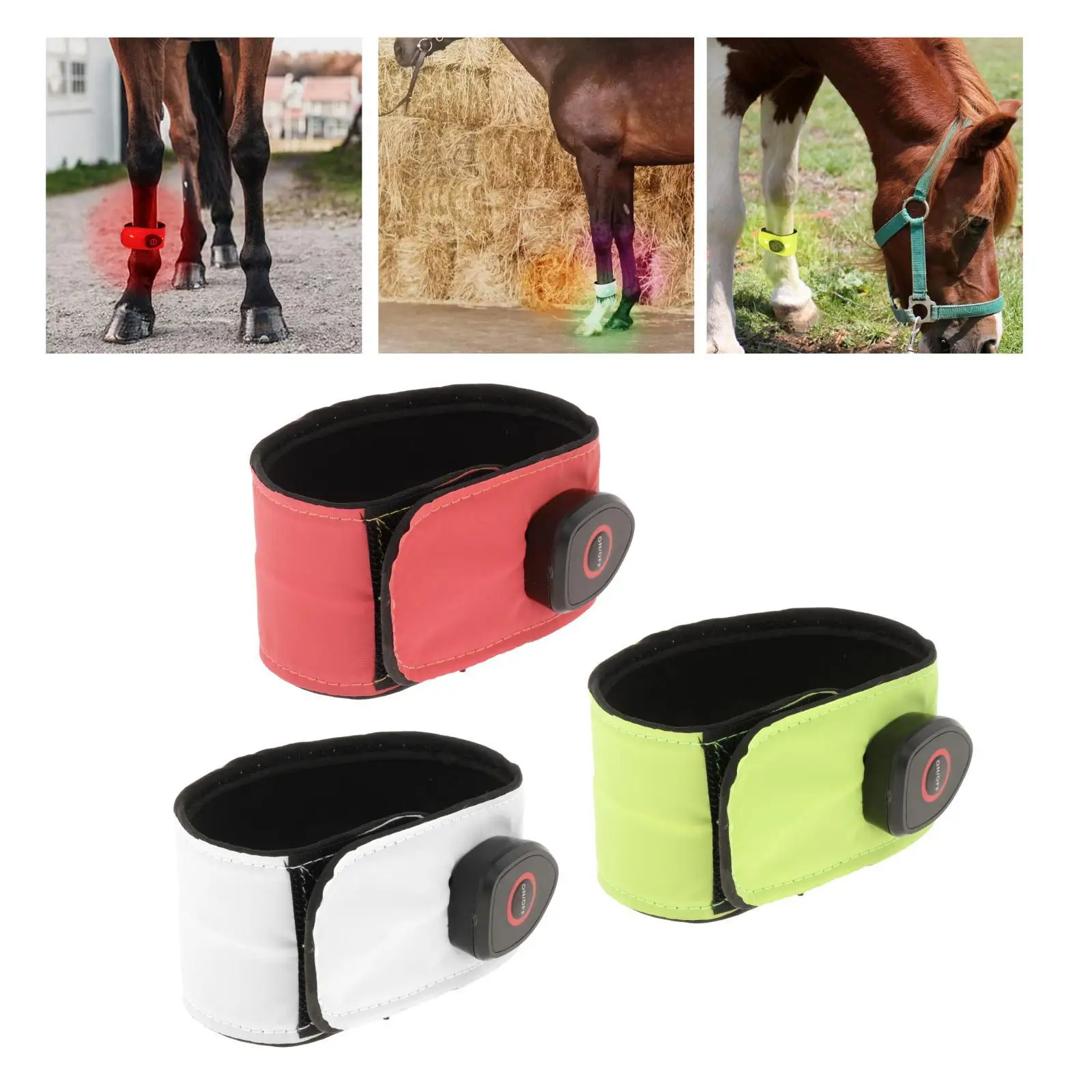 Cinghie riflettenti per caviglie a LED per cavalli Cinghie per cinture per gambe Legging Sport equestre per saltare all'aperto