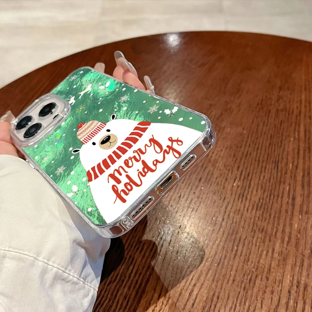 Christmas Snowman Cartoon Phone Case For Apple iPhone 16 15 14 13 11 12 Pro Max 16e 7 8 Plus X XS XR SE Girls Funda Cover Coque