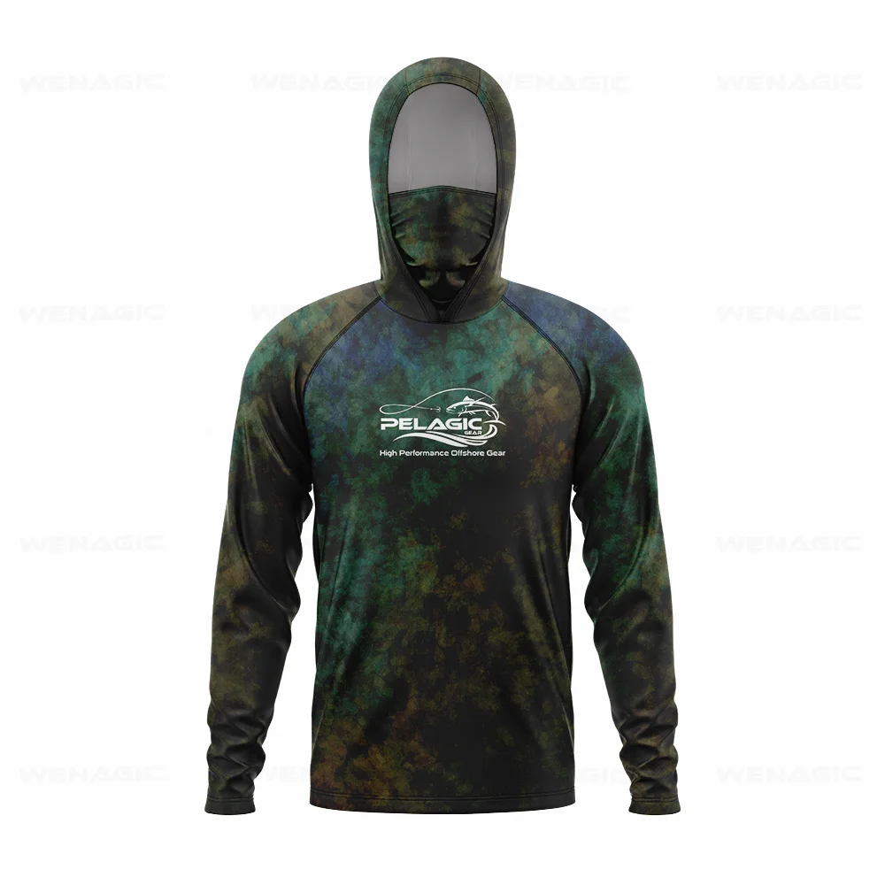 pelagic gear Men Hood Fishing Shirt long sleeve Fishing clothing fishing t shirt uv protection fishing shirt Fishing Apparel - Image 4