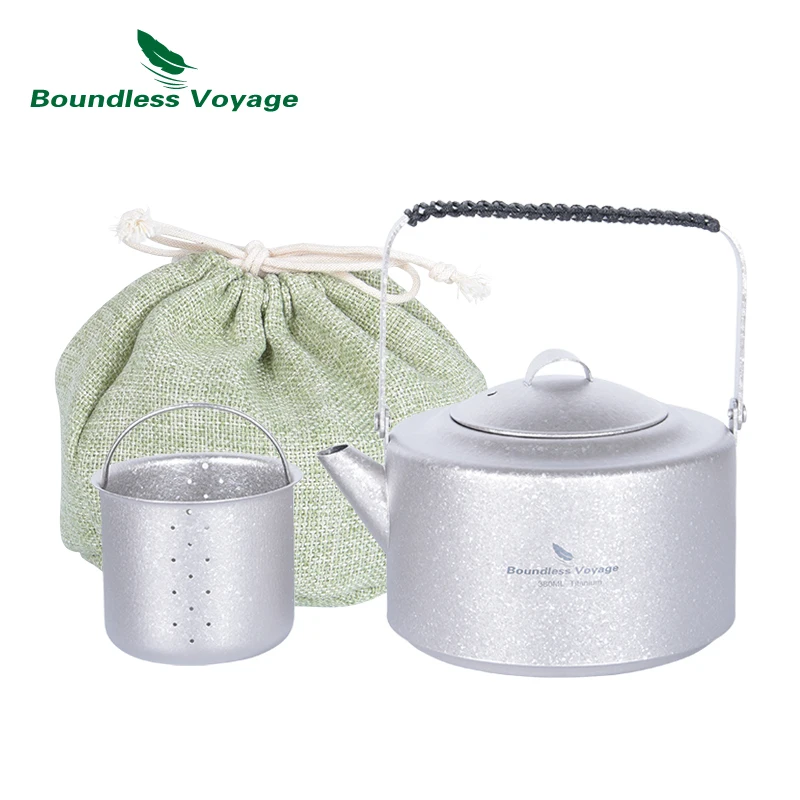 

Boundless Voyage Titanium Teapot with Filter Lightweight Kettle for Outdoor Camping Hiking Backpacking Daily Use