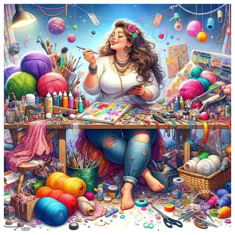 

Female Portrait AB Diamond Painting Kit Square Round Diamond 5D DIY Mosaic Handmade Art Adult Exquisite Gift Crafts Home Decor