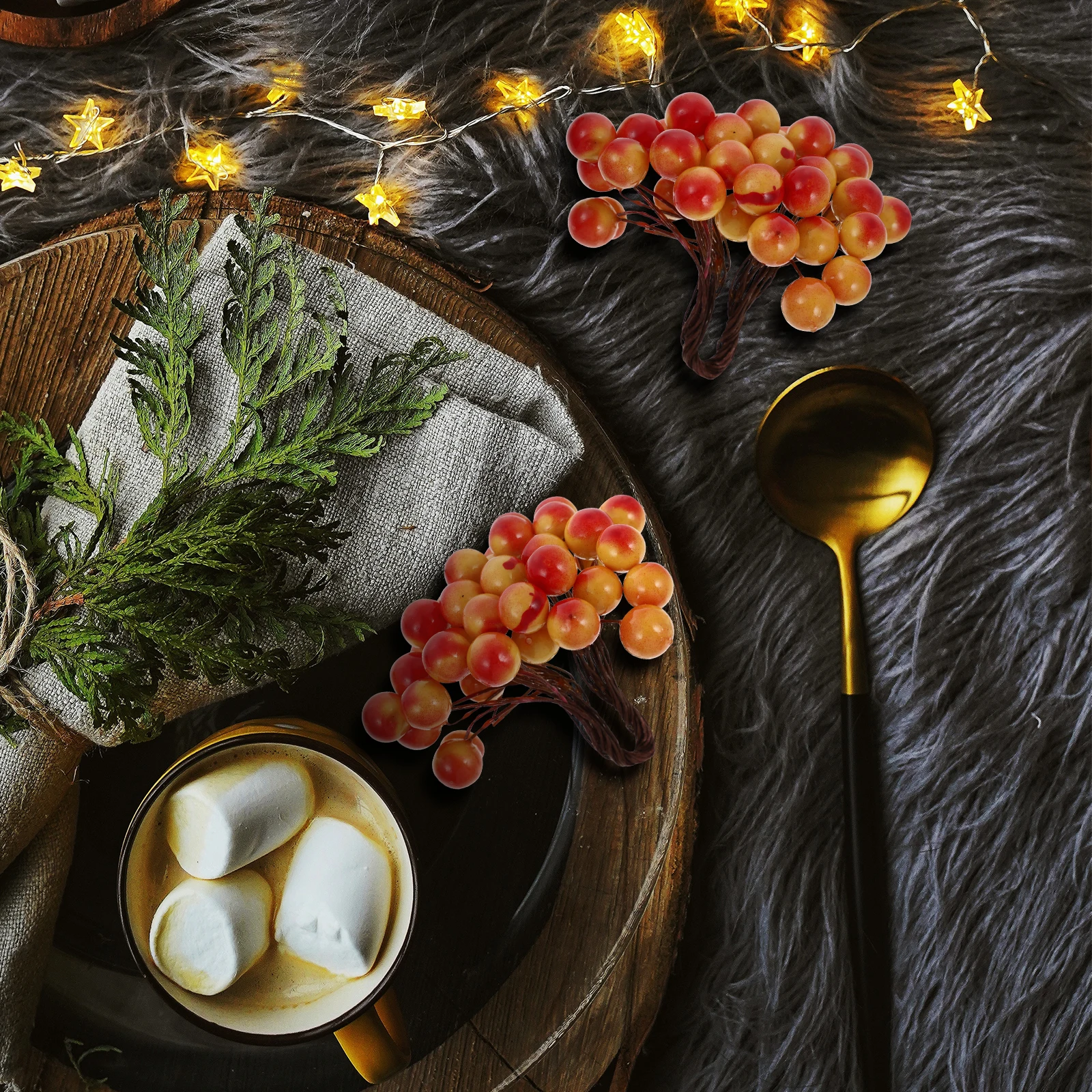 シミュレーションベリー装飾、リアルな人工ベリー、クリスマスDIYパーティーデコレーション、クリスマスオーナメントブランチ