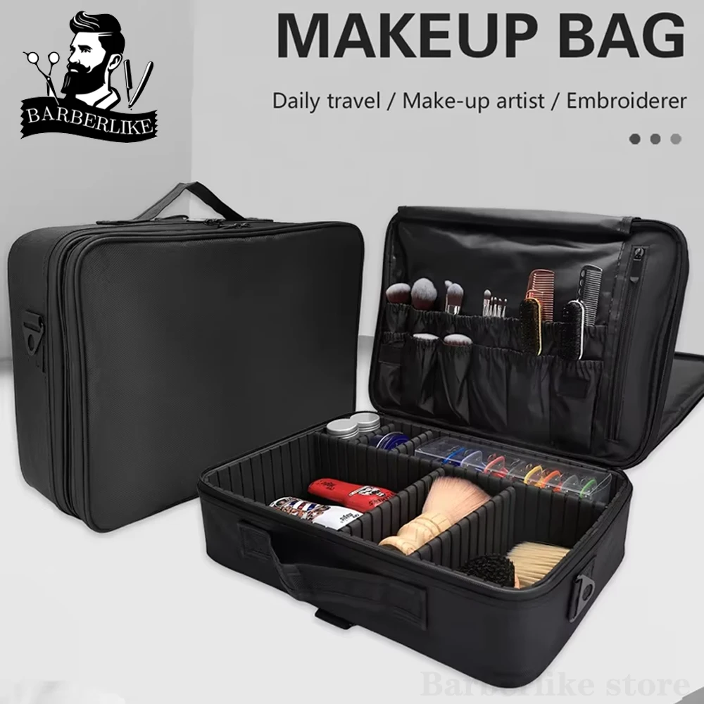 

Woman Makeup Box Tools Bag Scissor Comb Hair Salon Large Capacity Storage Pouch Haircut Hand Box Case Suitcase Organizer