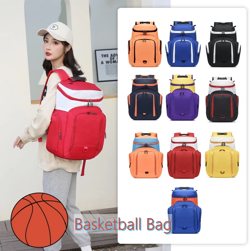 New 10 Colors Sports Backpack Basketball Bag Boys School Football Backpack with Ball Compartment Soccer Ball Bag Large Backpack