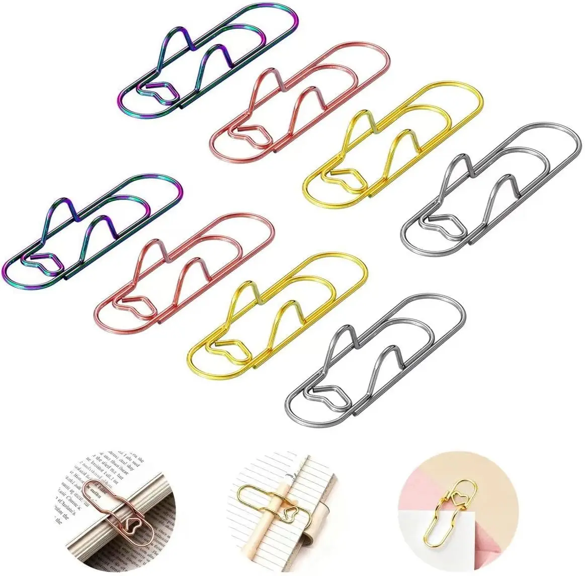 Metal Pen Holder Clips For Notebook-8Pcs Colorful Paper Clip Pen Holder Planner Accessories, 4 Color Available (Only for Pens wi