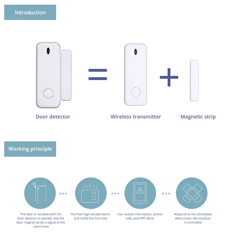 D10 Window Door Sensor Alarm 433MHz Wireless Magnet Sensor Detector Burglar An-theft For G20 G30 Home Security Alarm System