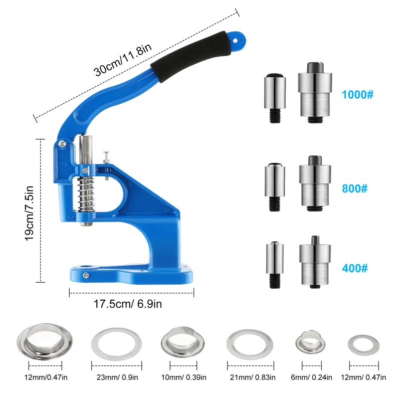 Grommet Eyelet Machine Hand Punch Press Grommet Eyelet Machine DIY Manual Snap Eyelet Press Craft Leathercraft Handmade Supplies