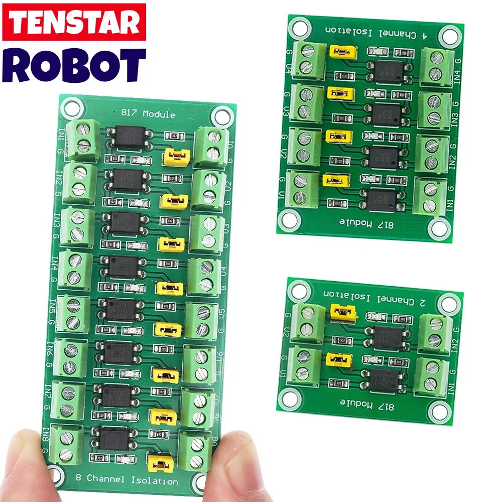 PC817 2/4/8 kanałowa płytka izolacyjna transoptora konwerter napięcia moduł adaptera 3.6-30V sterownik fotoelektryczny moduł izolowany