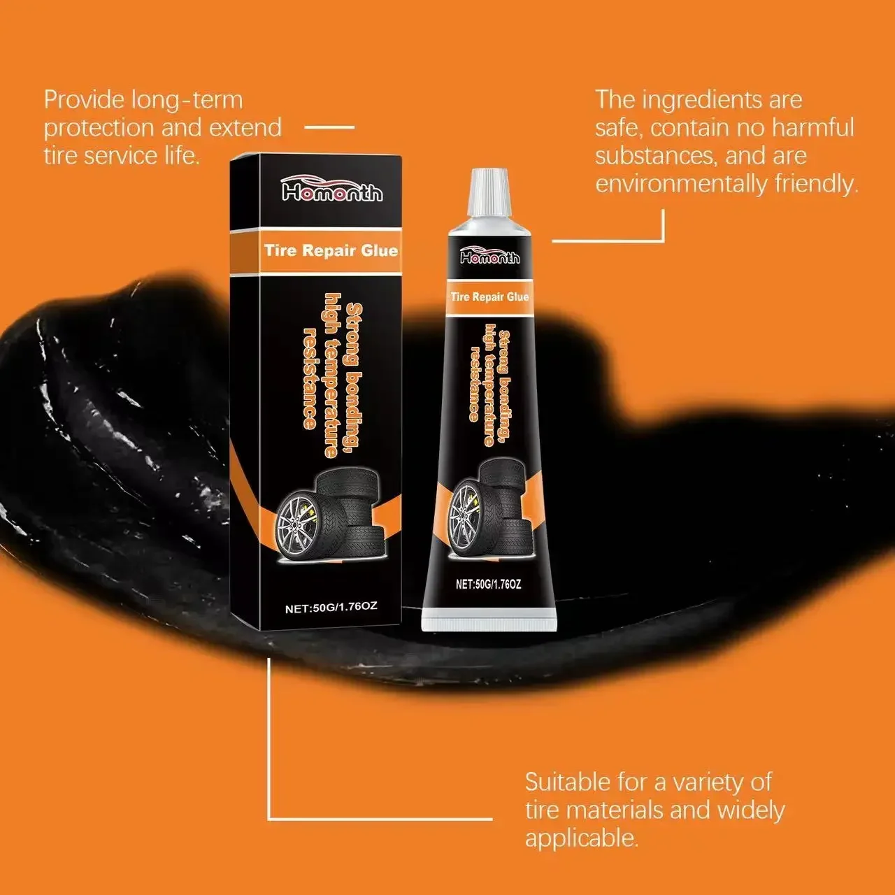 Tire Repair Black Glue Liquid Strong Rubber Car Instant Strong Tools Wear-resistant Non-corrosive Adhesive Instant Bond Repair