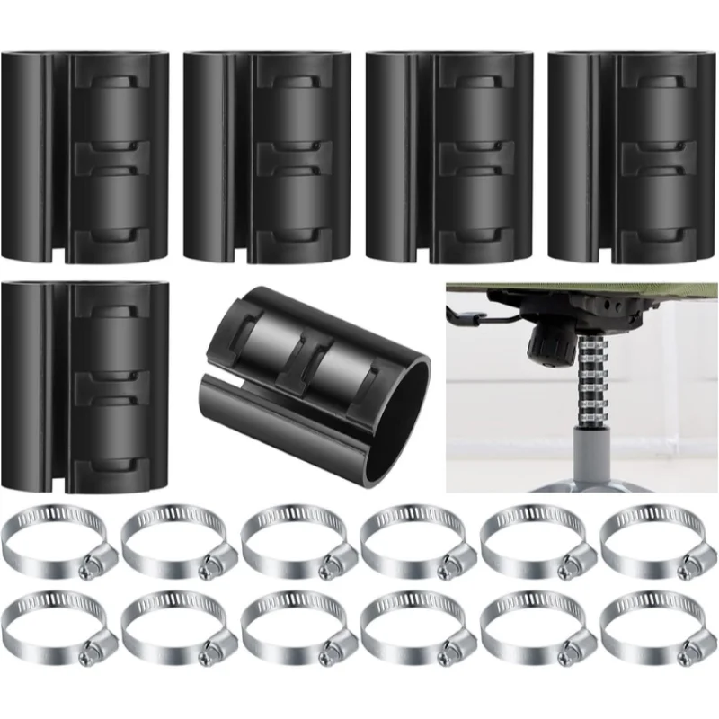 6PCS Sinking Office Chair Fix Kit Gas Lift Cylinder Alternatives With 12PCS Steel Hose Clamps Home Office Desk Chair Accessories