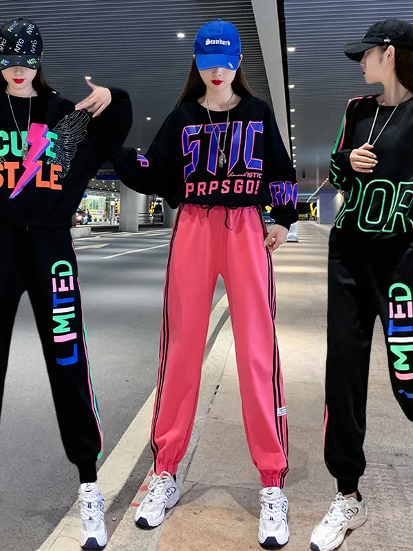 

Yang Li Square Dance Fitn T Женская повседневная спортивная одежда Ghost Step Dance Set Long Sve Хлопковая круглая Ne из двух предметов