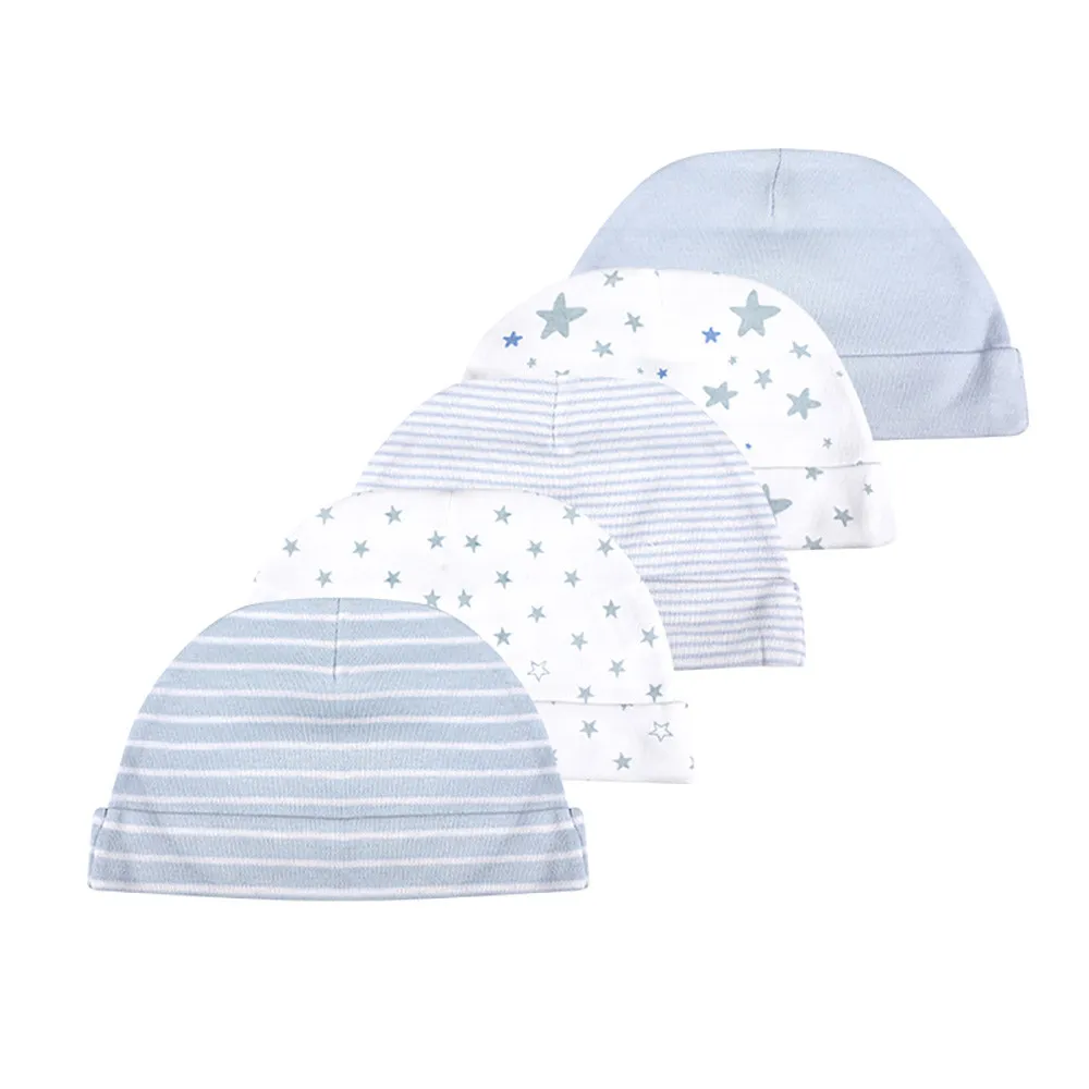 5 Pcs Infant Caps 100%Cotton Fashion Casual Cute 0-6Months Newborn Boy Girl Hats Soft Baby Accessories