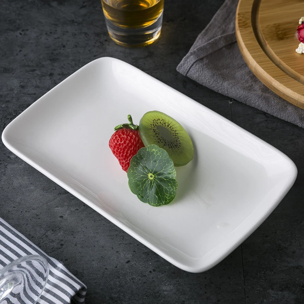 

3pcs Melamine Fast Food Snack Plates Breakfast Pastry Serving Dessert Rectangular Food Kitchen Tray Easy Clean
