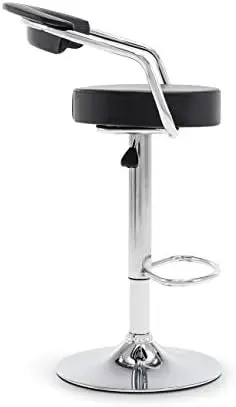 Faux Leather Counter Stool para Kitchen Island ou Pub, Cadeiras de jantar giratórias ajustáveis, Modern Retro Barstools, Counter Height