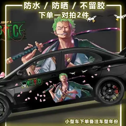 One Piece Sticker Autocarrosseriedecoratie Autofilmsticker Monkey D. Luffy Anime Sticker Roronoa Zoro Krasblokkerend Vakantiecadeau