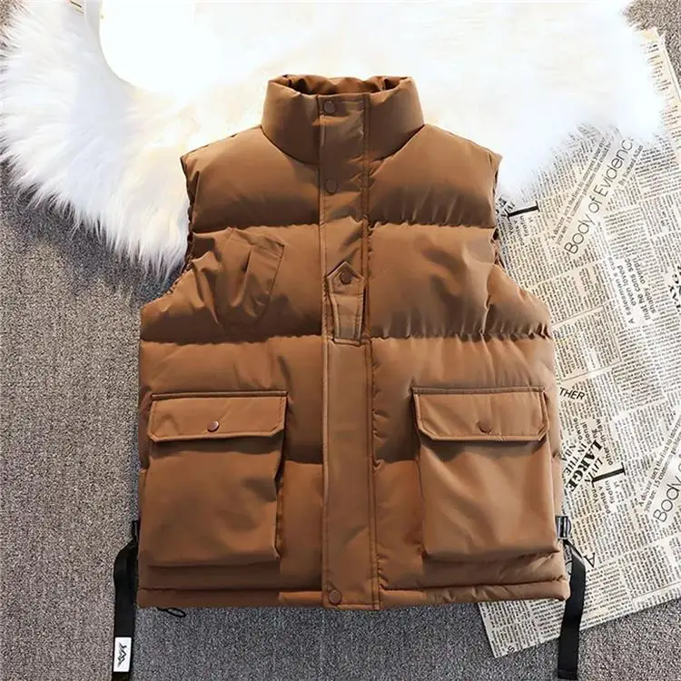 

Thiened Cotton Vest Warm Faion Brand Korean Sle ex Svel Jaet Autumn Winter Warmth Enhanced Clothing