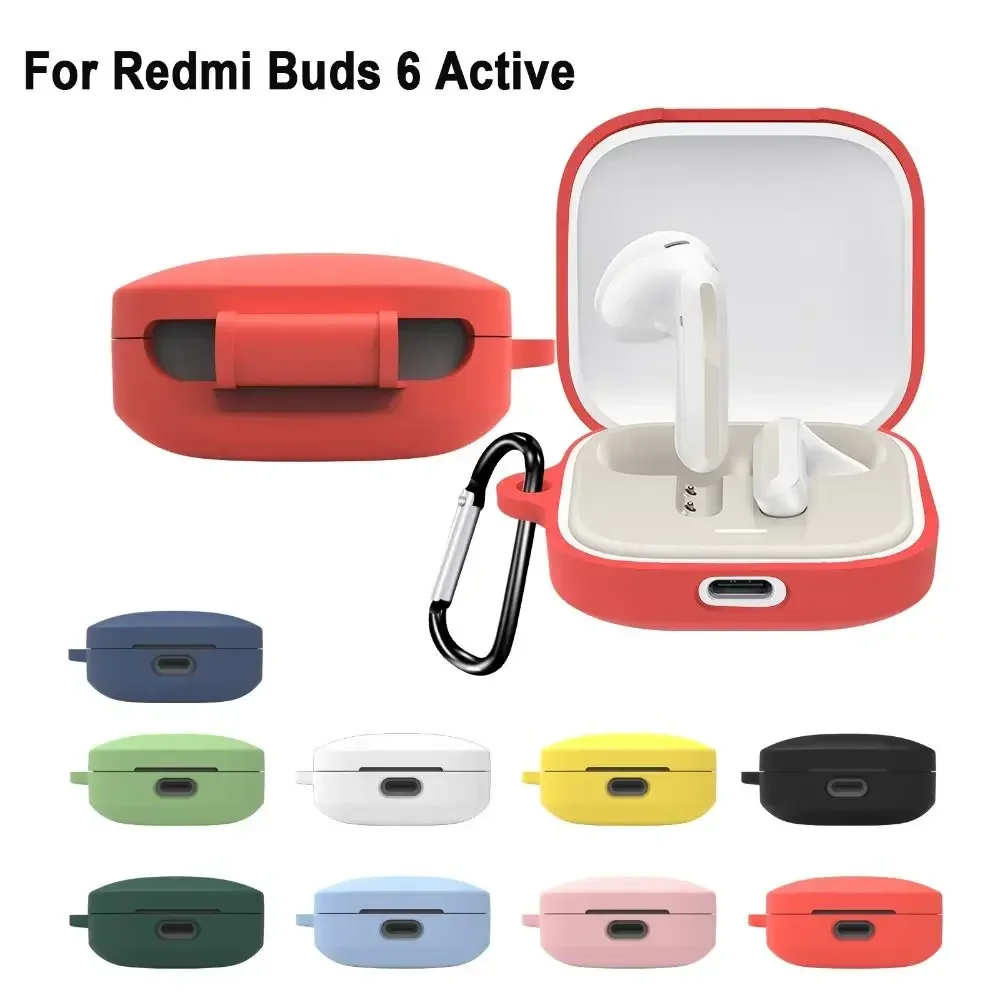 

Silicone Protective Case Suitable for Redmi Buds 6 Active Wireless Headphone Shell Housing Anti-dust Sleeve Anti fall keychain